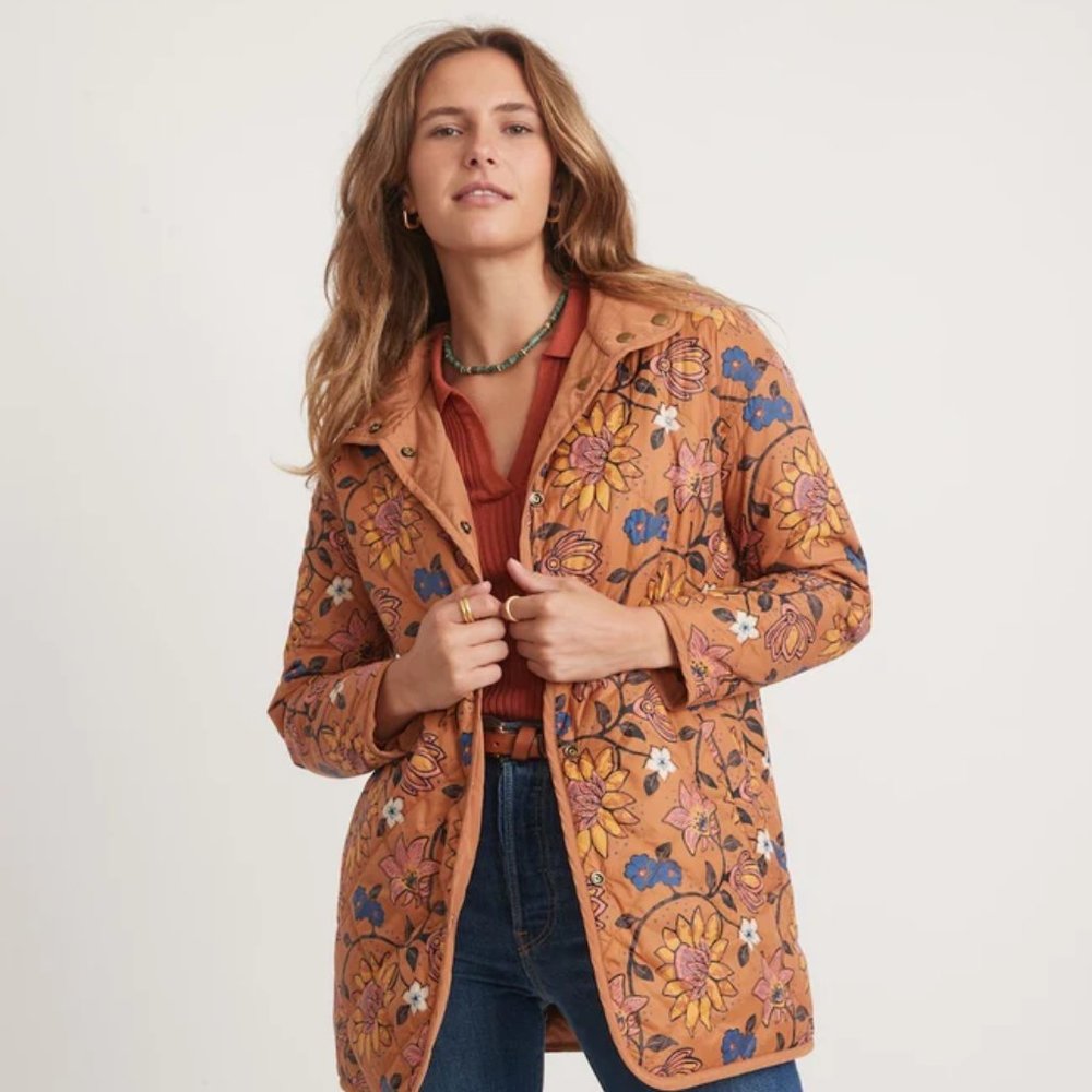 Reversible Timber Cove Quilted Jacket in Amber Brown - Small / Amber Brown